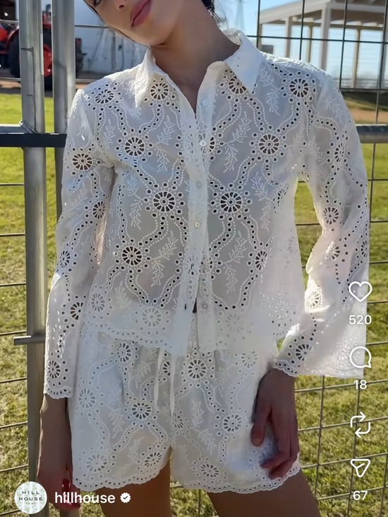 Hill House Home Tops - Hill House The Celia Top - White Trellis Broderie